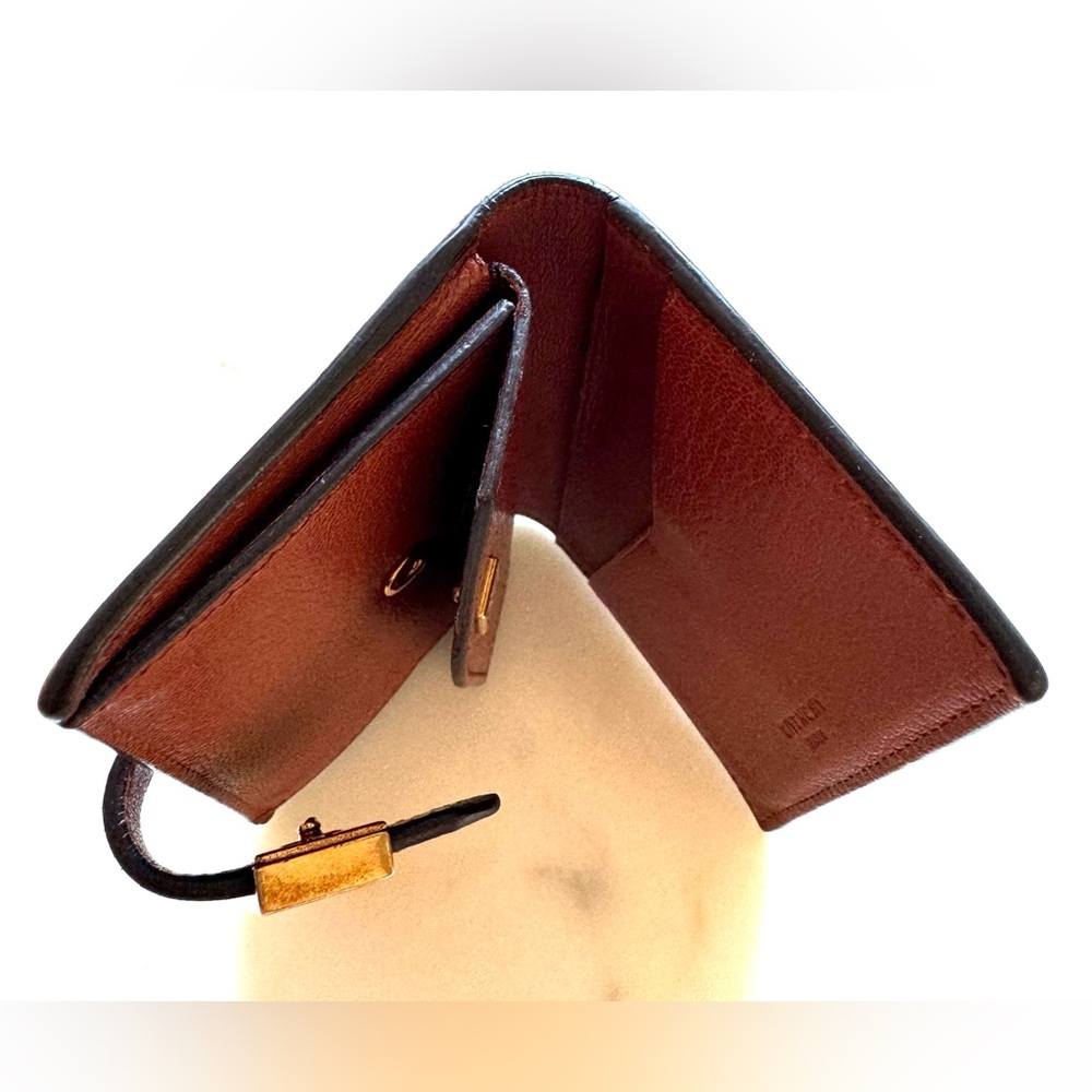 GIVENCHY Vintage 4G Logo Compact Card Holder Wallet Brown/ Cognac - Picture 6 of 10
